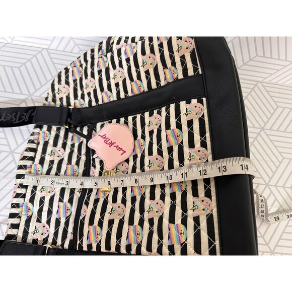 Betsey Johnson Kitty Cat Unicorn Weekender Duffle Bag Quilted Travel 14X21X12 - Picture 12 of 15